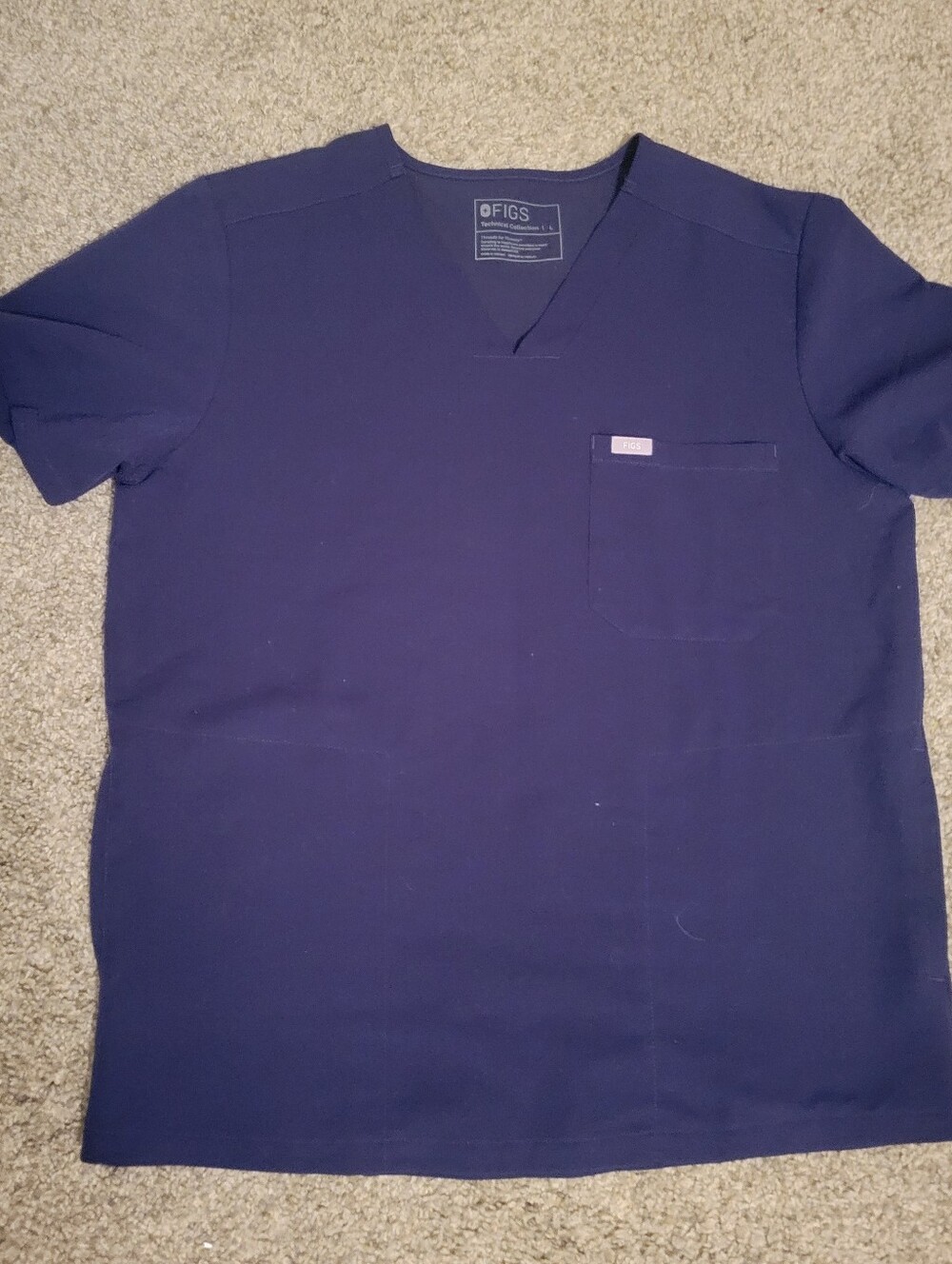 FIGS Navy V-Neck 3 Pocket Scrub Top